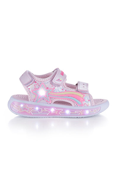 Marco Kids Star Patterned Girls' Lighted Sandals 26Y210