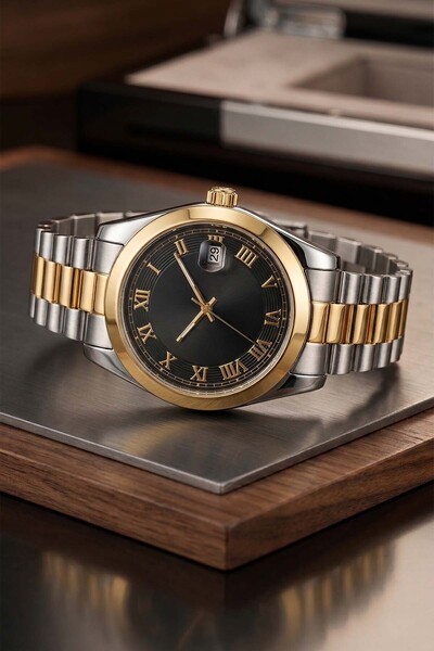 İnogge Uzzy Round Multi-Color Calendar Premium & Stylish Steel Men's Wristwat...