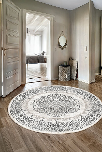 BigArts Home Oryantal Madalyonlu Şönil Salon Halısı Mutfak Oturma Odası Halıl...