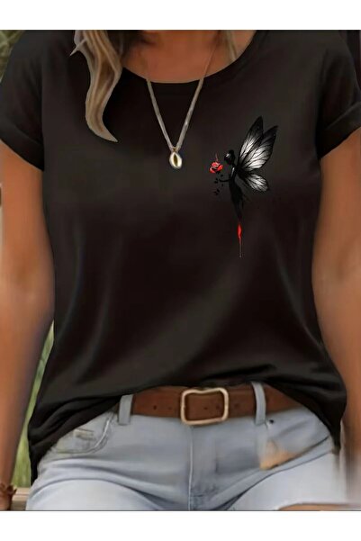 yombaa Κομψό μπλουζάκι Unisex Fairy and Rose με τύπωμα