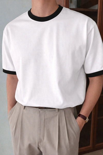 COOL TARZ Ανδρικό μπλουζάκι με γιακά σε αντίθεση – Μοντέρνο και κομψό T-shirt