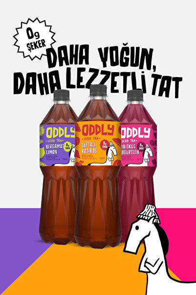 ODDLY Şeftali & Roobios Ice Tea - 0gr şeker ve kalorisiz 3x1 litre Soğuk Çay