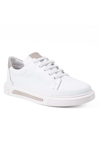 Mammamia 3870 Genuine Leather Casual Women's Shoes-White