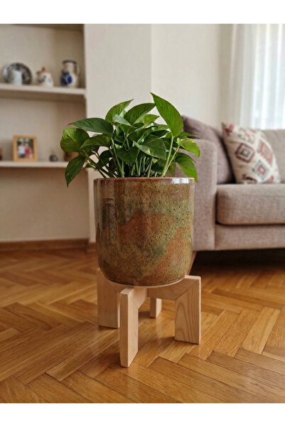 UĞRAŞ Ahşap Saksı Standı - 4 Renk 25 cm x 15 cm Saksılık - Saksı Altlığı , Bi...