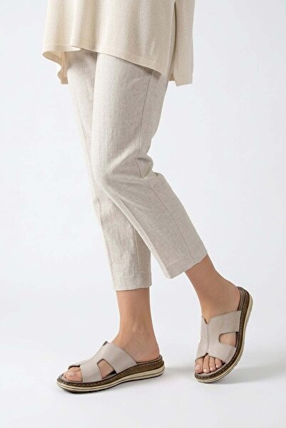 Ayakkabı Fuarı Elit 26YRhm314 Γυναικείες ορθοπεδικές επίπεδες παντόφλες από γ...