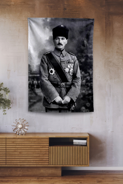 Vagonik Ataturk Themed Wall Covering Tapestry Pattern 423