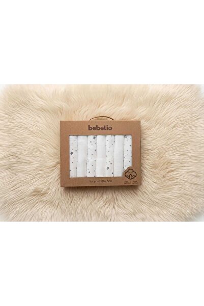 Bebelio Newborn Baby Patterned 100% Cotton Combed Cotton Mouth Wipes Set of 7