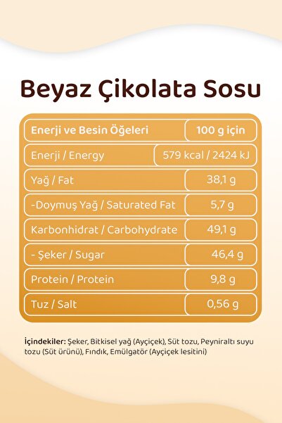 Pollyanna Beyaz Çikolata Sos 320 Gr - Waffle & Pankek & Krep & Tatlı Sosu