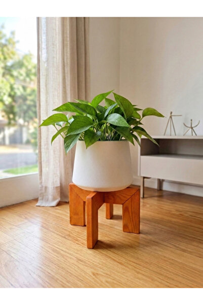 UĞRAŞ Ahşap Saksı Standı - 4 Renk 25 cm x 15 cm Saksılık - Saksı Altlığı , Bi...
