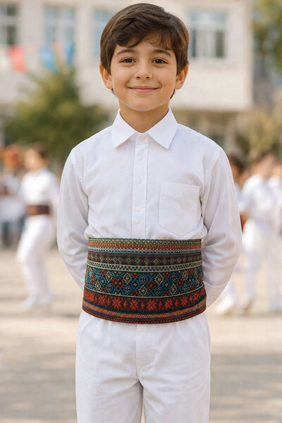 BUEMİ Erkek Kız Çocuk Gösteri Bel Kuşağı, Müsamere Fular Bel Keşanı, Yöresel ...