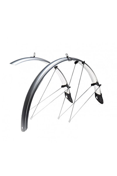 WMX Mudguard set 28inch 48mm, silver color, PVC material