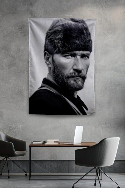 Vagonik Ataturk Themed Wall Covering Tapestry Pattern 420
