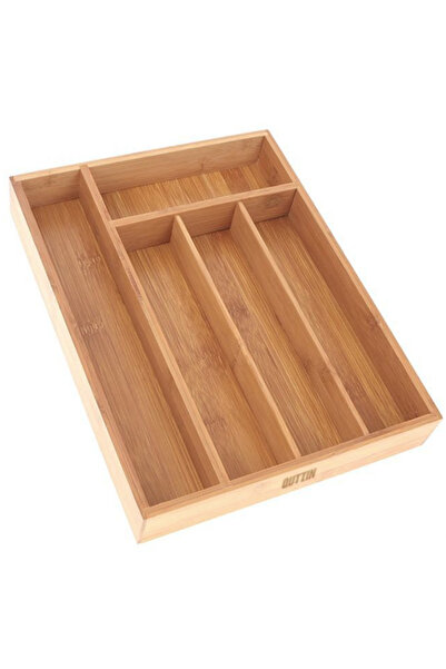 Quttin Organizator pentru tacamuri, 34 x 26 x 5 cm, bambus, maro,