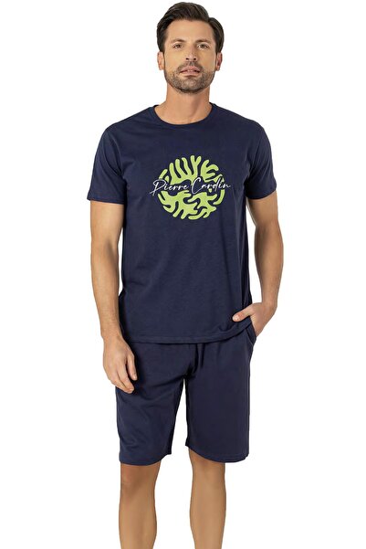 Pierre Cardin , Crew Neck, Printed, T-Shirt Shorts Set, 100% Cotton
