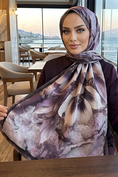 İmajButik شال ناعم منقوش باللون الأرجواني