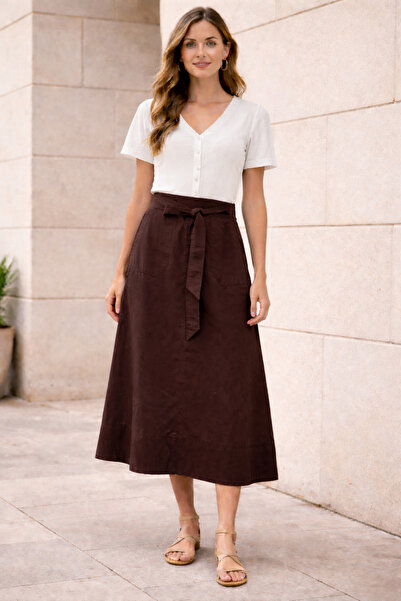 Kayra Βαμβακερή φούστα με πλαϊνές τσέπες