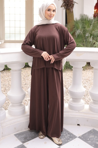 İmajButik Καφέ Σετ Παντελόνι Φόρμας Modal