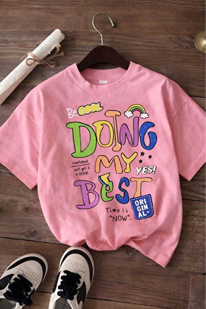 BENROMA Doing My Best Printed Unisex Children's T-Shirt 8Gh6