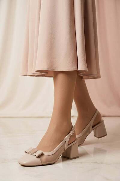 Ayakkabı Fuarı Elit BTCMR02 Γυναικεία Κλασικά Παπούτσια με Τακούνι Μπεζ