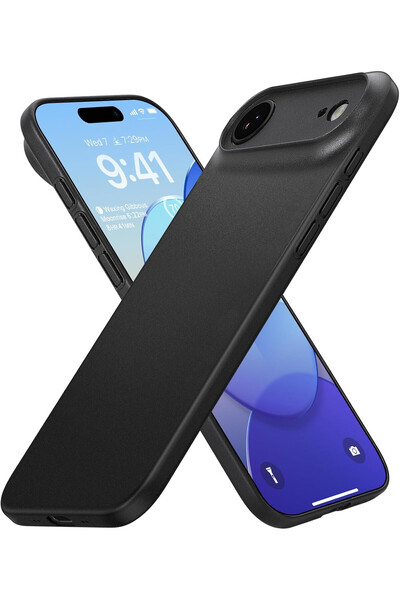 iPhone 17 Air Case Super Ultra Thin Matte Surface Anti-Slip Camera Protected Full Black