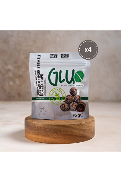 Gluzero Glutensiz Hindistan Cevizi Kaplamalı Kakaolu Fındık Kremalı Hurma Top...