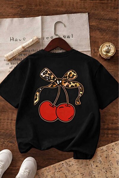 BENROMA Παιδικό μπλουζάκι unisex με στάμπα κεράσια κορδέλας 8GH3