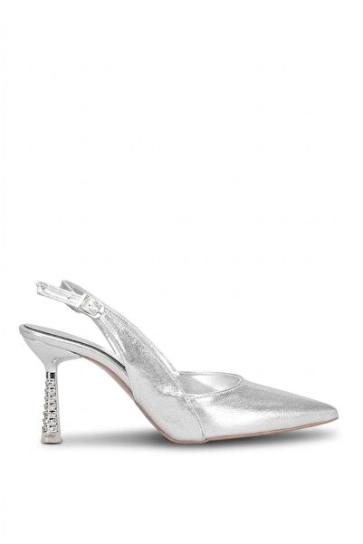 Ayakkabı Fuarı Elit PM439 K3053 Γυναικεία Κλασικά Παπούτσια με Τακούνι Ασημί