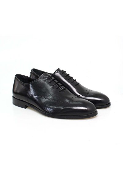 FRANCO CALVANI Black Color Lace-Up Genuine Leather Men's Shoes