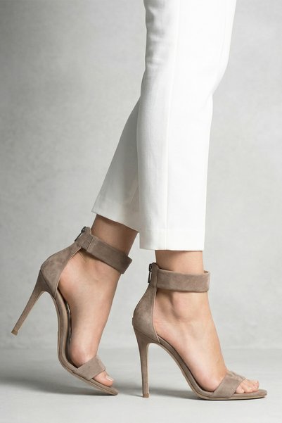 Nemesis Shoes Nemesis Real Leather Women's Heeled Evening Dress Sandals Mink