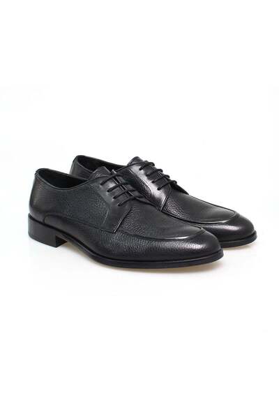 FRANCO CALVANI Black Color Lace-Up Genuine Leather Men's Shoes