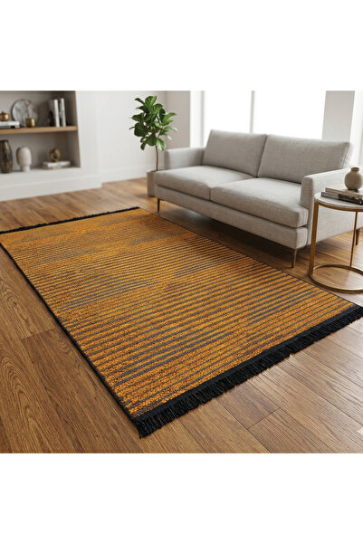 HALISHOP Efes 08 Non-Slip Woven Base Living Room Kitchen Living Room Hallway ...