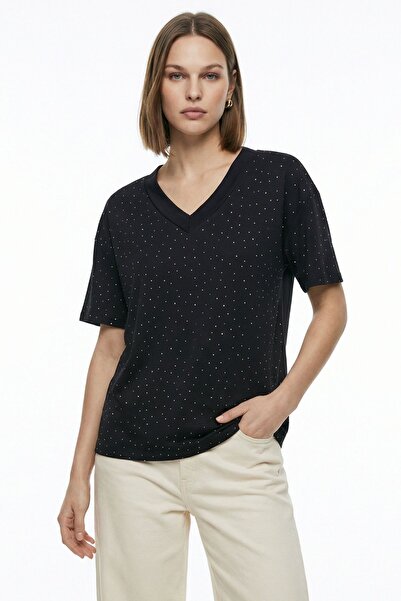 Rays Tricou cu mânecă scurtă și decolteu în V, Black Stone 1761