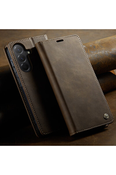 Caseme Husa Samsung Galaxy A56 tip portofel slim, flip magnetic, functie stan...