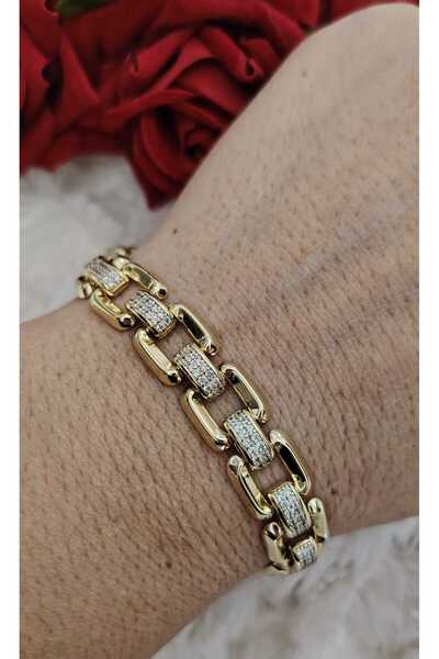 OEM Βραχιόλι Cuban από ανοξείδωτο ατσάλι επιχρυσωμένο 14 καρατίων