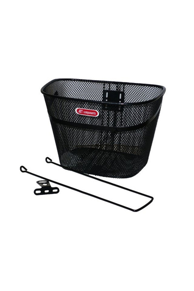 DSX Front bicycle basket HT-012, black color, 34x25.5x24cm, 600 grams, 1" mount