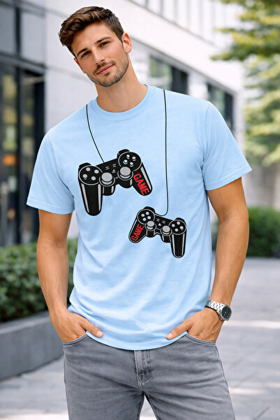 VODEXA Tricou oversize pentru bărbați GAME SLEEVES Imprimat 100% bumbac Trico...