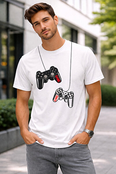 VODEXA Tricou oversize pentru bărbați GAME SLEEVES Imprimat 100% bumbac Trico...