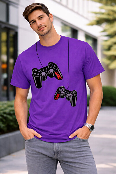 VODEXA Tricou oversize pentru bărbați GAME SLEEVES Imprimat 100% bumbac Trico...