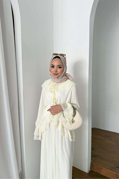 Rimel Moda Nora Şifon Takım Tereyağı
