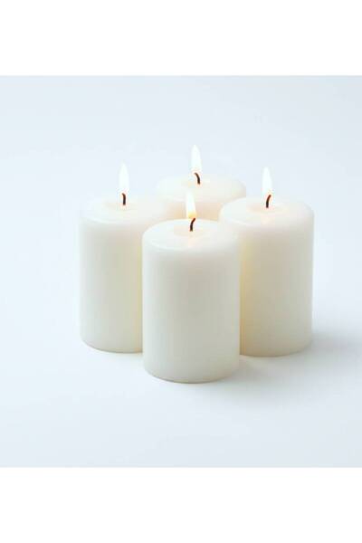 OEMS 4Pcs White Pillar Candles Luxury Dinner Candle