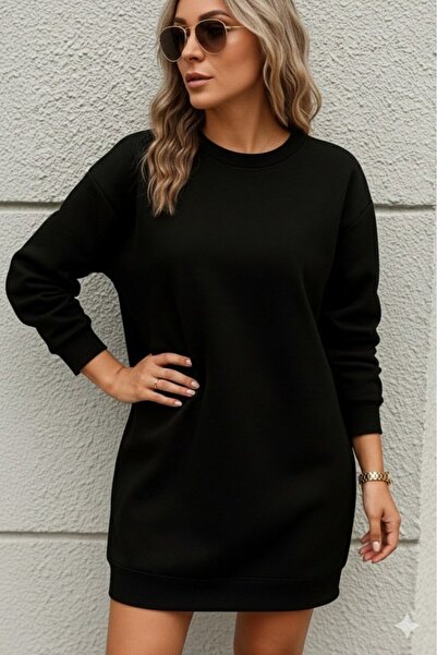 Wear Up Γυναικείο μακρυμάνικο φόρεμα με λαιμόκοψη με δύο κλωστές