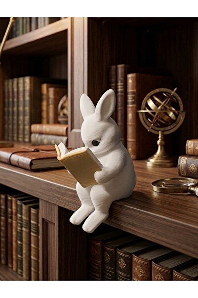 IL-HANST Sevimli Kitap okuyan tavşan Kitaplık süsü masa süsü dekoratif tatlı ...