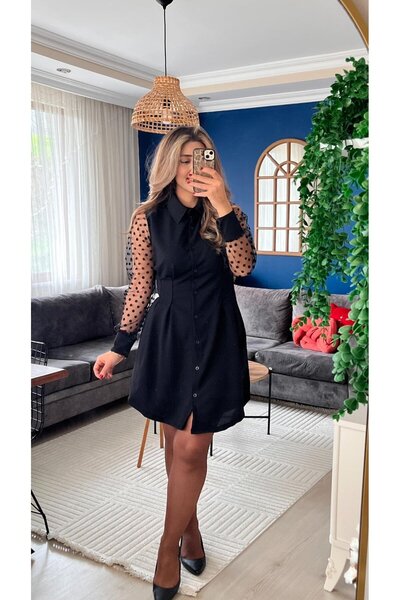 Wear Up Γυναικείο μίνι φόρεμα με μακρυμάνικο γιακά με κουμπιά, εισαγόμενο από...