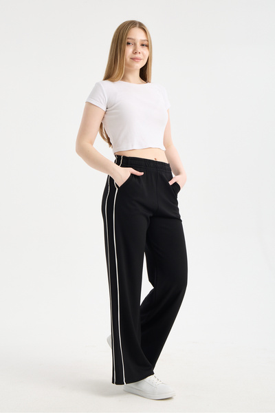 TheyYou Γυναικείο ύφασμα Modal με λεπτομέρεια ρίγες, φαρδιά παντελόνια φόρμας...