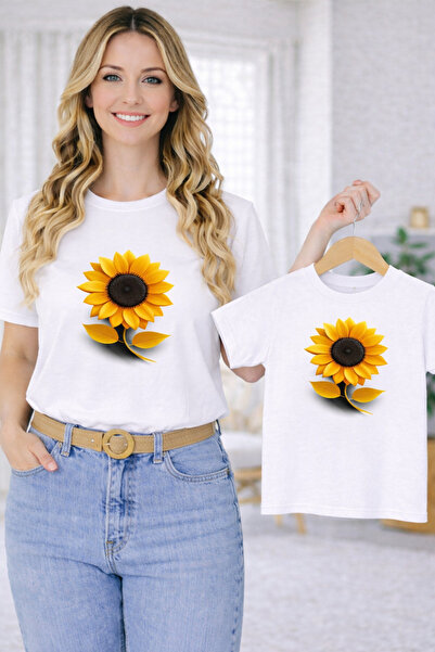VODEXA Tricou oversize unisex pentru copii, tricou twin, imprimat cu flori ga...