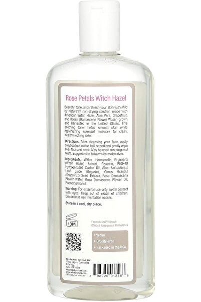 MILD BY NATURE , Witch Hazel, Alcohol-Free, Rose Petals, 12 fl oz (355 ml)