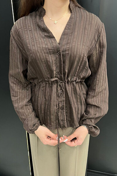 sunfyre ΓΥΝΑΙΚΕΙΑ Διαφανής Μακρυμάνικη Μπλούζα με Γιακά και Κουμπιά SUN321