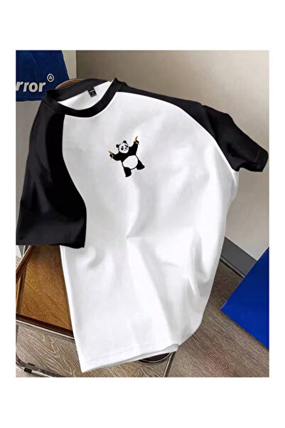 Massgai Μπλουζάκι Unisex Design Panda Sleep με στάμπα, υπερμεγέθη, χτενισμένο...