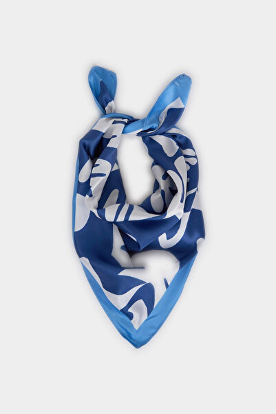 DeFacto C2651Axbe227 Blue Women's Patterned Scarf