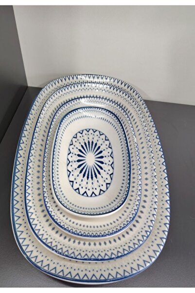 Güral Porselen Digital 4-Piece (29,24,19,15 cm) Salad, Presentation, Boat Pla...